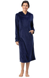 Addison Meadow|PajamaGram Hooded Nightgown - Navy image number 0