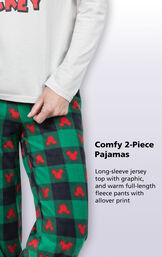 Long-sleeve jersey top with graphic, and warm flannel fleece pants with an allover print image number 3