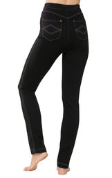 PajamaJeans - High-Waist Skinny Black - back view image number 1