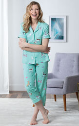 Short-Sleeve Boyfriend Capri Pajamas image number 1