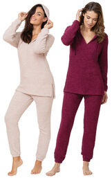 Deep Fuchsia and Pink Cozy Escape Pajama Gift Set image number 0