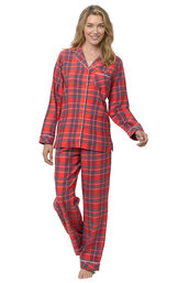 Americana Plaid Button-Front Pajamas - Red & Blue image number 0