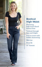 High-Waist Bootcut Jeans image number 2