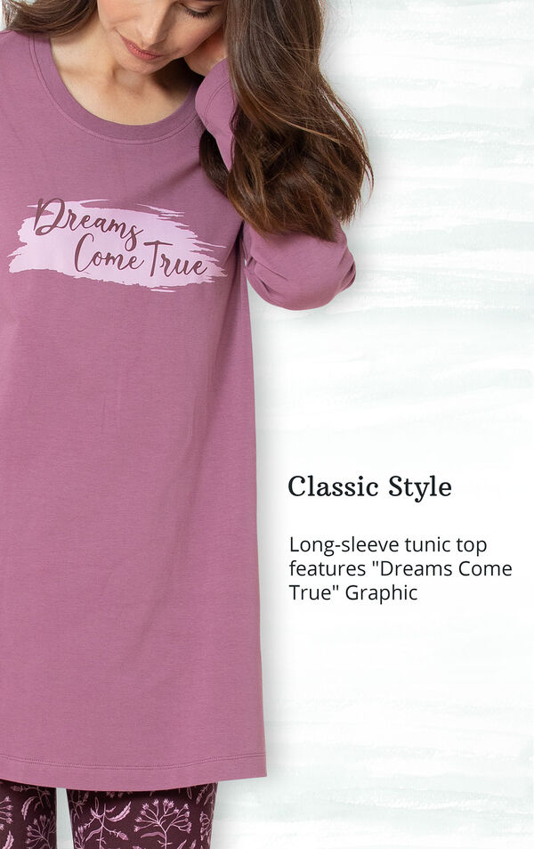 Classic Style - Long-sleeve tunic top has a convenient chest pocket image number 2