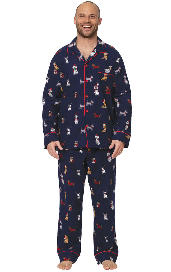 Christmas Dogs Men's Pajamas - Navy Blue image number 0