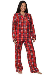 Americana Plaid Snowflake Women's Pajamas image number 0