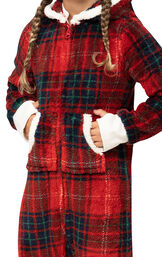 Cozy Holiday Hoodie-Footie Girls Pajamas image number 3
