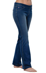 Model wearing PajamaJeans - Bootcut Bluestone Wash image number 0