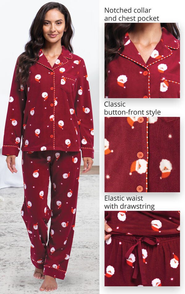 Santa Fleece Women's Pajamas image number 3