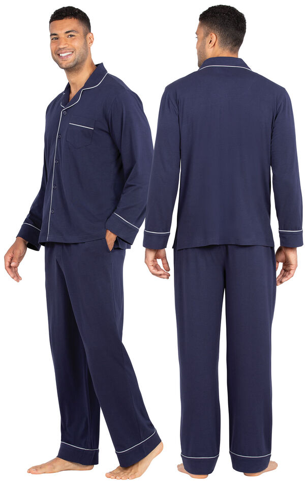 Solid Classic Button-Front Pajamas image number 2
