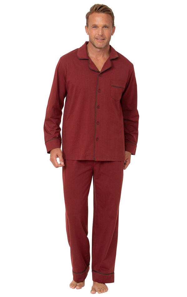 Classic Button-Front Men's Pajamas - Brick image number 1