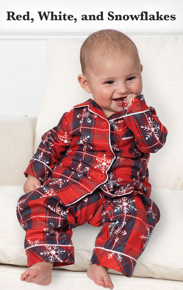 Americana Plaid Snowflake Infant Pajamas image number 1