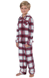 Fireside Plaid Fleece Button-Front Boys Pajamas image number 0
