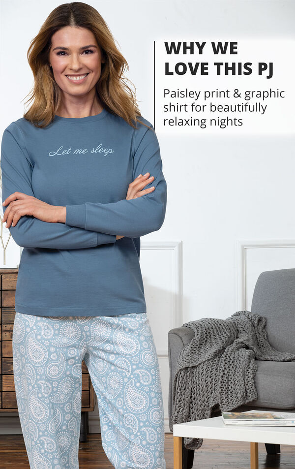 Paisley print and graphic shirt for beautifully relaxing nights image number 2