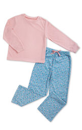 Floral Pullover Unisex Kids Pajamas - Pink image number 2