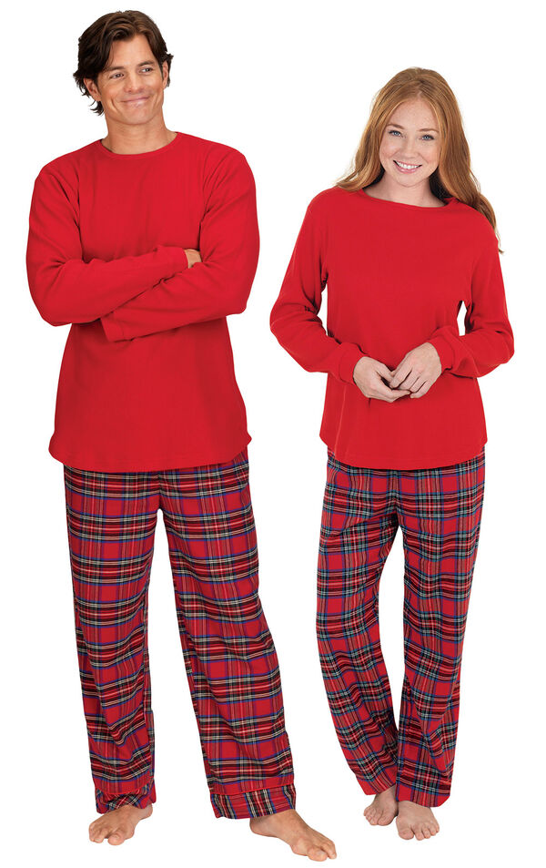 Stewart Plaid Flannel His & Hers Matching Pajamas image number 1
