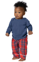 Americana Plaid Hoodie Infant Pajamas image number 0
