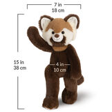  15" Buddy Red Panda - Standing red and brown panda with measurement of 15 in or 28 cm tall, 7 in or 18 cm side and and 4 in or 10 cm across the belly image number 3
