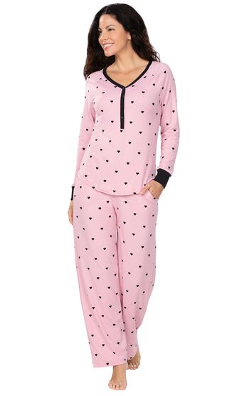 Addison Meadow Henley Pajamas - Pink Hearts