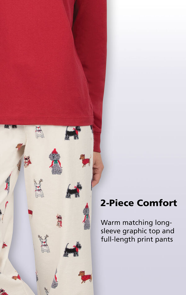 2-Piece Comfort - Warm matching long-sleeve graphic top and full-length print pants image number 4
