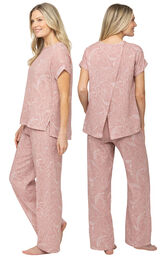 Sunday Morning Cotton Gauze Pajamas - Pink Floral image number 1