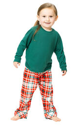 Modern Plaid Pullover Toddler Pajamas - Evergreen image number 0