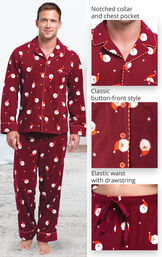 Santa Fleece Men's Pajamas image number 3