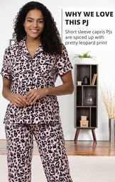 Short-Sleeve Printed Boyfriend Capri Pajamas image number 2