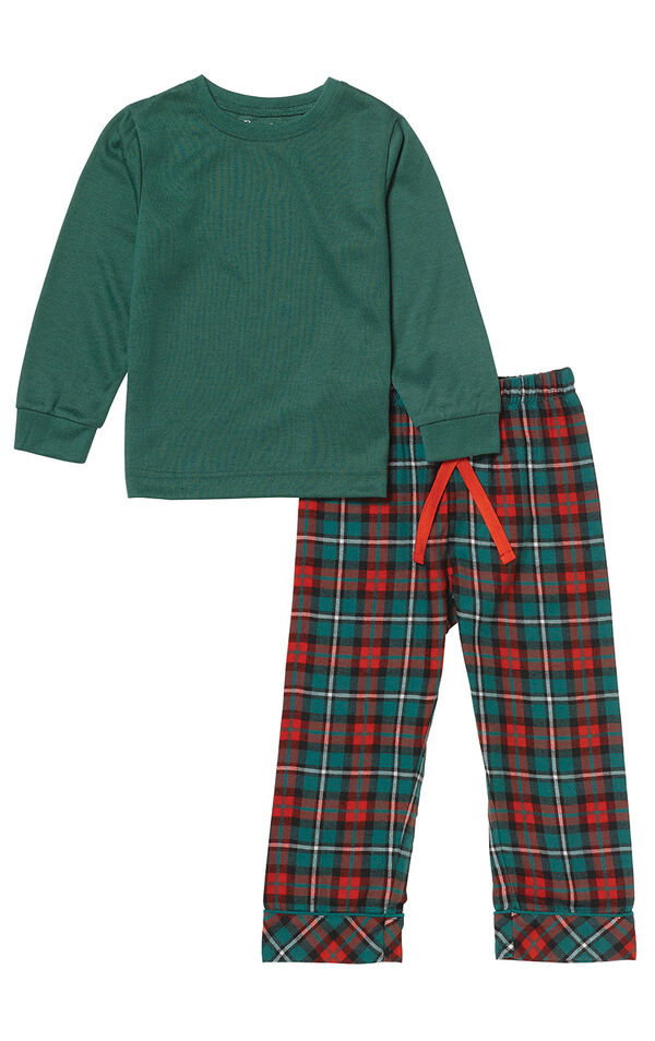 Red & Green Plaid Cotton Flannel Christmas Toddler Pajamas