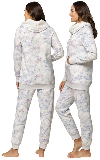 Marbled Shearling Rollneck Pajama Set