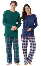 Heritage-n-Snowfall Plaid Mix & Match Couples Pajamas image number 0