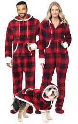 Cozy Holiday Hoodie-Footie Pet & Owner Pajamas image number 0