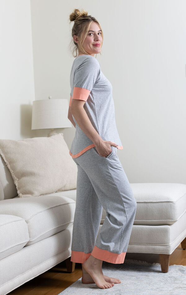 Cozy Capri Pajama Set - Gray image number 3