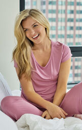 Consciously Cozy Short Sleeve Capri Pajama image number 3