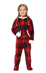Cozy Holiday Hoodie-Footie Girls Pajamas image number 0