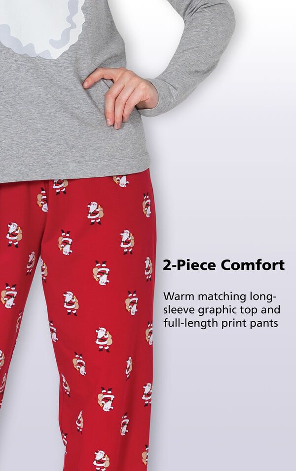2-Piece Comfort - Warm matching long-sleeve graphic top and full-length print pants image number 7