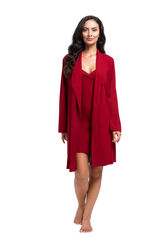 Naturally Nude Robe & Chemise - Red image number 1