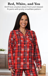 Americana Plaid Snowflake Women's Pajamas image number 2