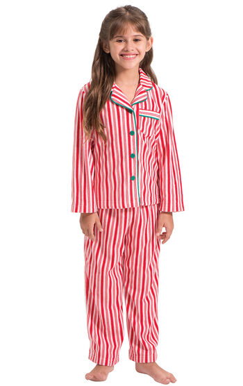 Candy Cane Fleece Girls Pajamas