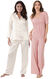 Smooth Seduction Satin Button-Front & Naturally Nude PJ Bundle - Champagne & Pink