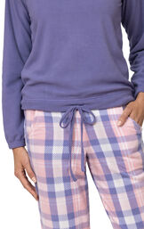 Lightweight Fleece Front Tie Pullover Set image number 2