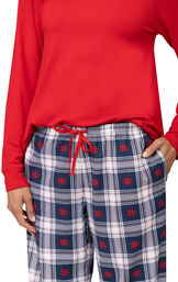Snowfall Plaid Soft French Terry & Flannel PJs - Women's image number 4