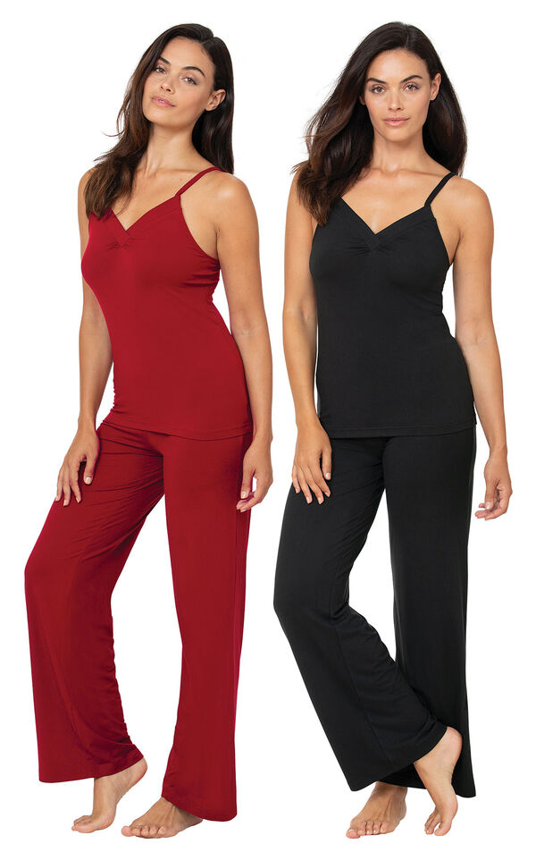 Red and Black Naturally Nude Cami PJs Gift Set image number 0