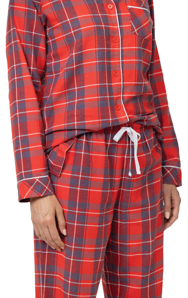 Americana Plaid Button-Front Pajamas - Red & Blue