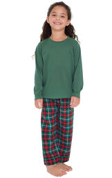 Red & Green Plaid Cotton Flannel Christmas Girls Pajamas image number 0