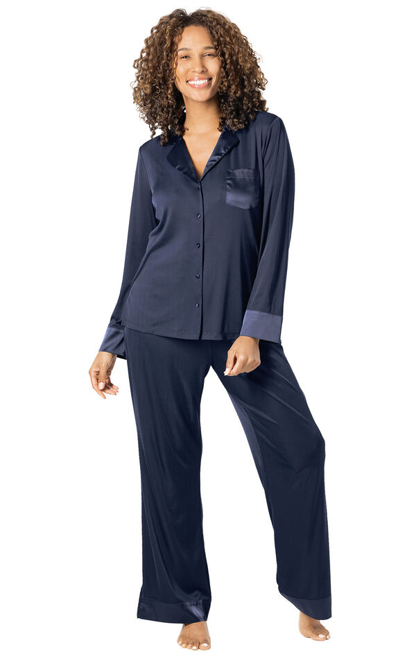 Women's Luxe Satin Button-Front Pajama image number 5