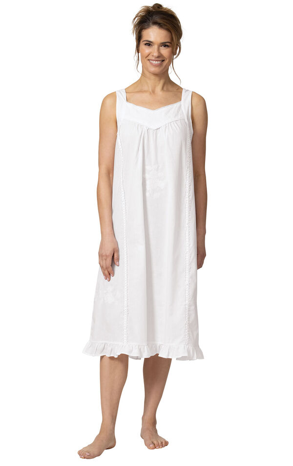 Model wearing Nancy Nightgown in White for Women image number 1