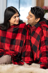 Buffalo Plaid Fleece Loungee for Men One Size image number 1