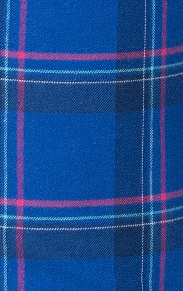 Indigo Plaid Soft French Terry & Flannel PJ's image number 5