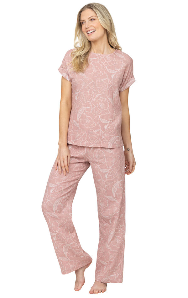 Sunday Morning Cotton Gauze Pajamas - Pink Floral image number 0